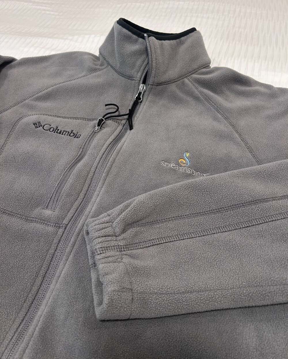 Columbia Fast Trek II Fleece Jacket Size M Gray Streamsong Embroidered